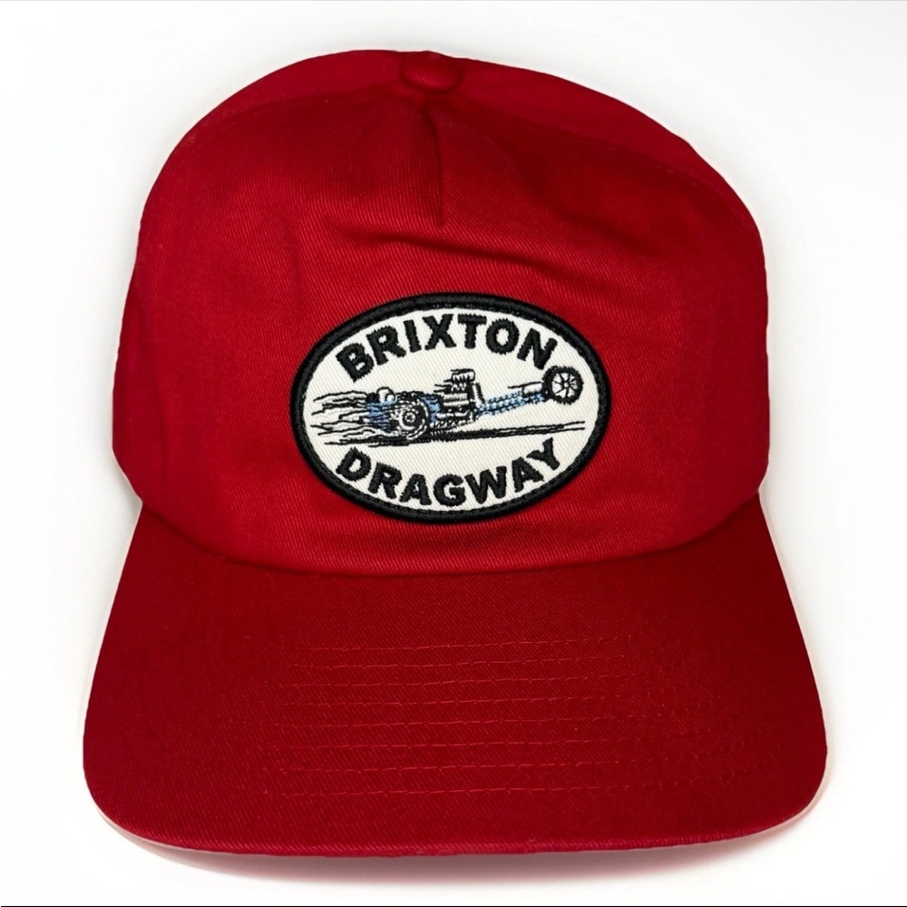 Brixton Dragway MP Race Patch A-Frame Unstructured Trucker Snapback Hat Cap Cars